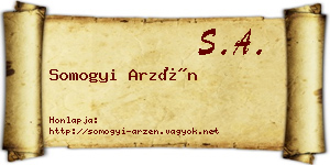 Somogyi Arzén névjegykártya